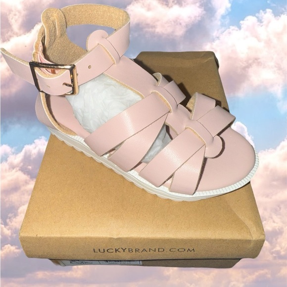 🆕 LUCKY BRAND Blush Pink Gladiator Sandals BABY Size 6 - Picture 2 of 4